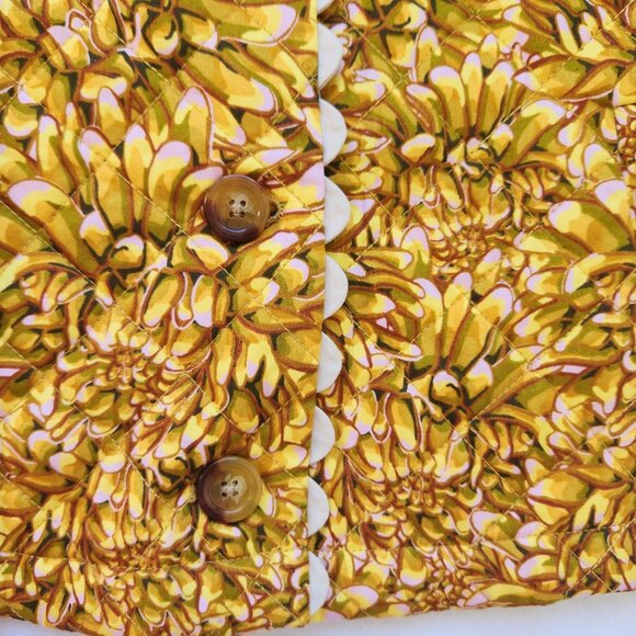 Kika Vargas Floral Quilted Jacket Flowers Mums Cottagecore Boho Cute Grandma XXS - Picture 4 of 10
